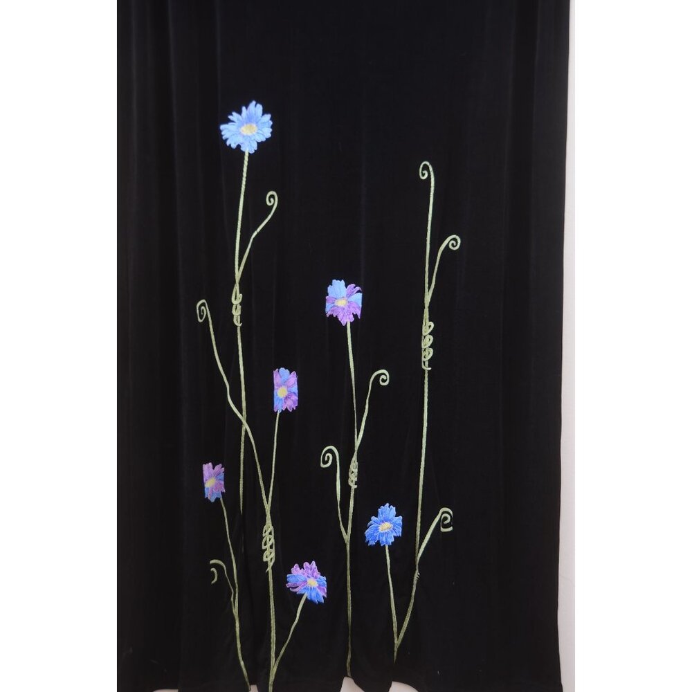 VTG Cite PLUS 2X Purple Floral Maxi Dress Slinky Flowy Colorful Artsy Made in US - Picture 2 of 9